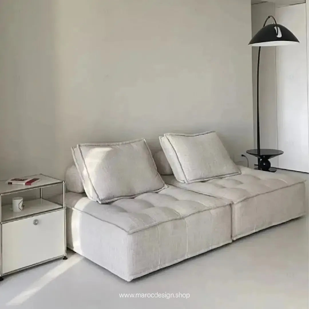 DOMINO Offrez-vous l'élégance modulable avec le canapé de Maroc Design-canapé, fauteil, Pouf, Meridienne, Modilable,-Maroc Design-Blanc-1 Module-Maroc Design