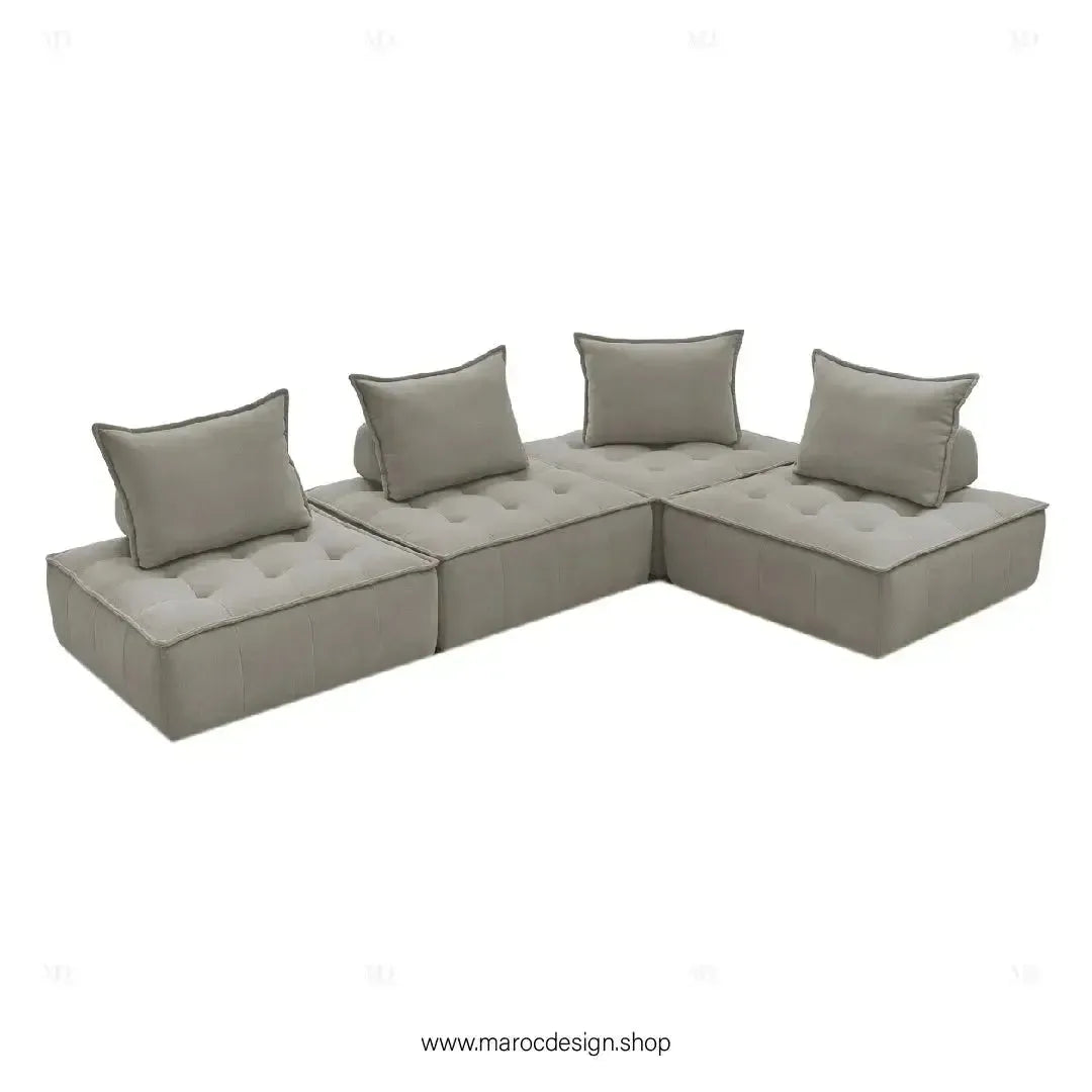 DOMINO Offrez-vous l'élégance modulable avec le canapé de Maroc Design-canapé, fauteil, Pouf, Meridienne, Modilable,-Maroc Design-Blanc-1 Module-Maroc Design