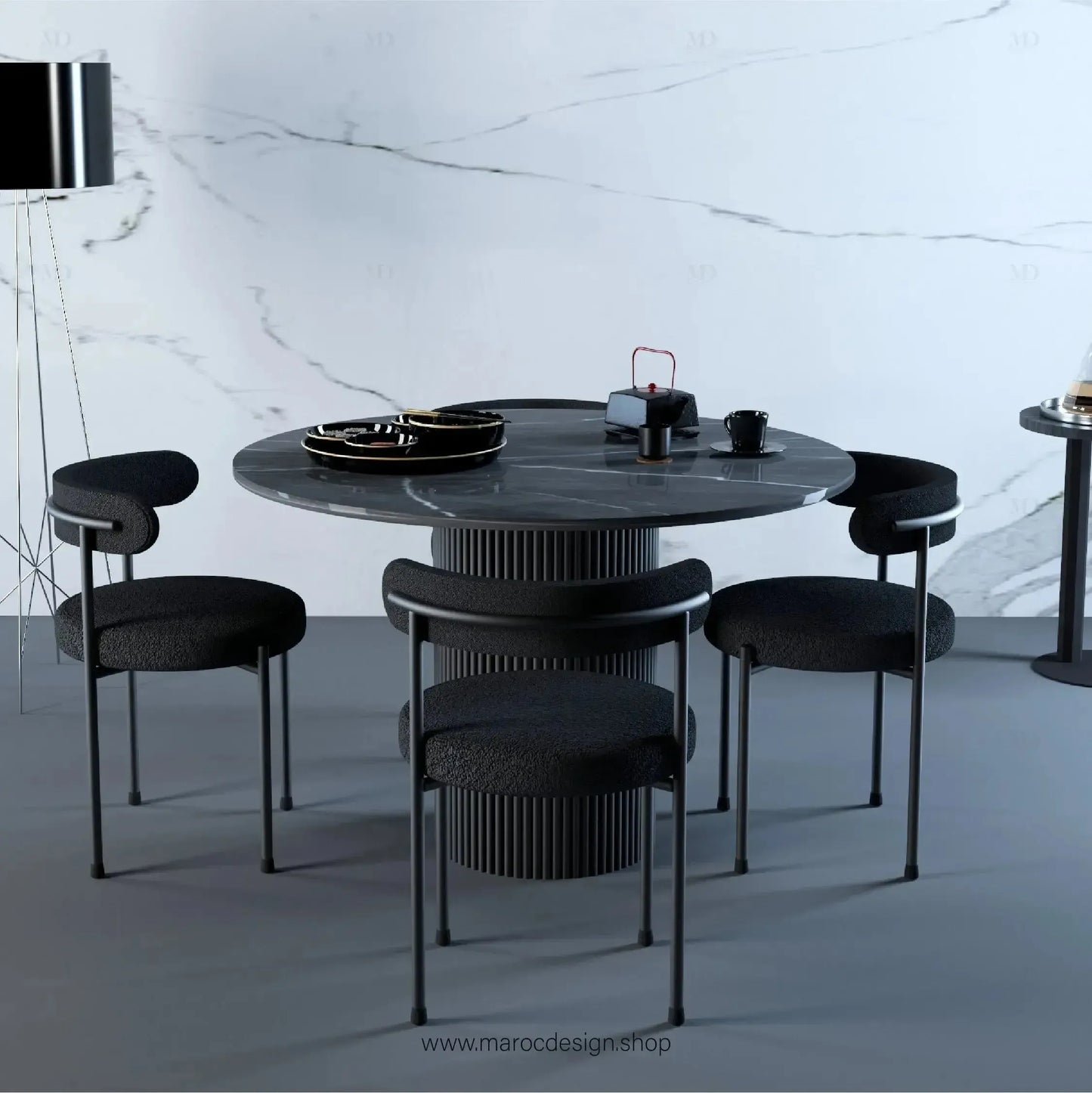 ÉLÉGANCE / Table à Manger – Disponible en Variantes Noir et Blanc-Table à Manger-Maroc Design-Noir-90-Maroc Design
