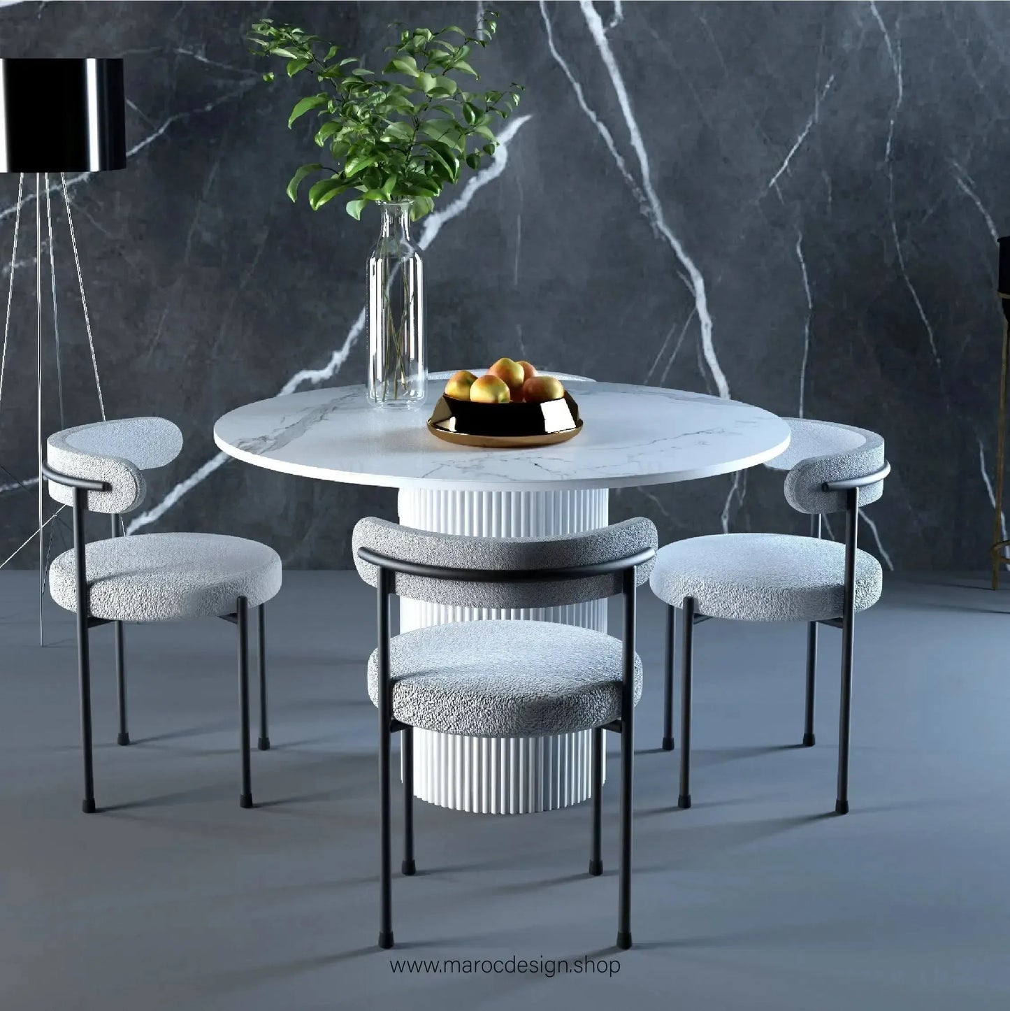 ÉLÉGANCE / Table à Manger – Disponible en Variantes Noir et Blanc-Table à Manger-Maroc Design-Noir-90-Maroc Design