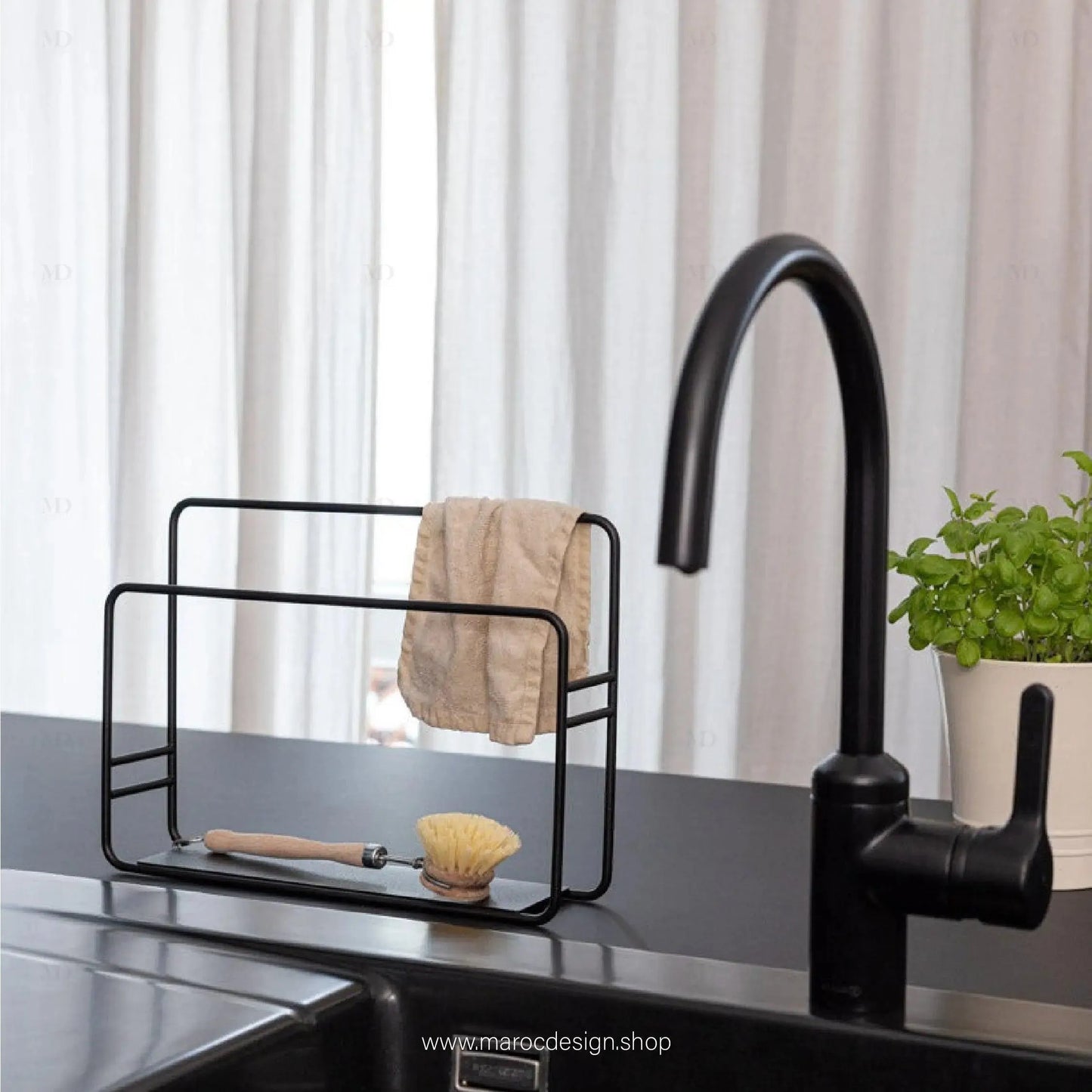EYSYO Porte-torchons Accesoir Cuisine-Accesoire Cuisine-Maroc Design-Noir-Maroc Design