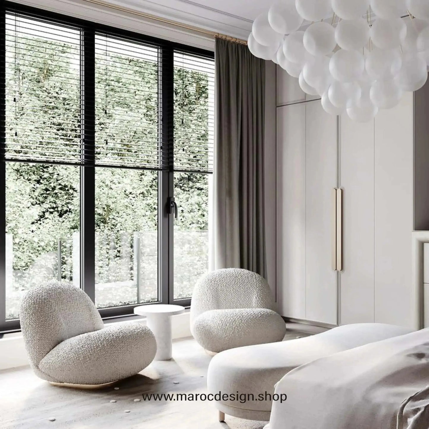 Fauteuil Zenith / pour Salon, Séjour et Chambre à Coucher-canapé, fauteil, Meridienne,-Maroc Design-Blanc-Maroc Design