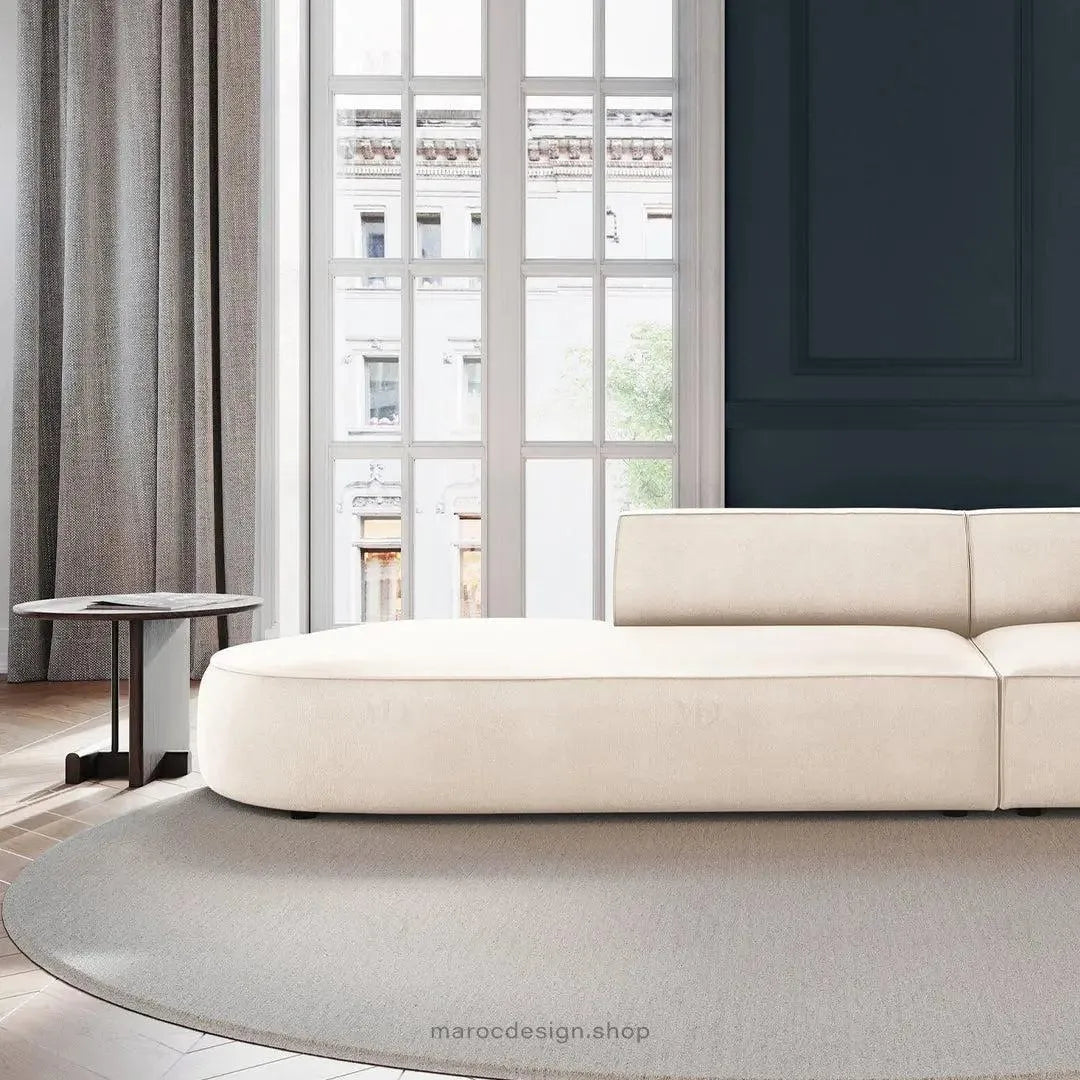 JODIE -3- places_Beige Canapé-modulaire Salon Séjour-canapé, fauteil, Pouf, Meridienne-Maroc Design-Beige-Gauche-Maroc Design