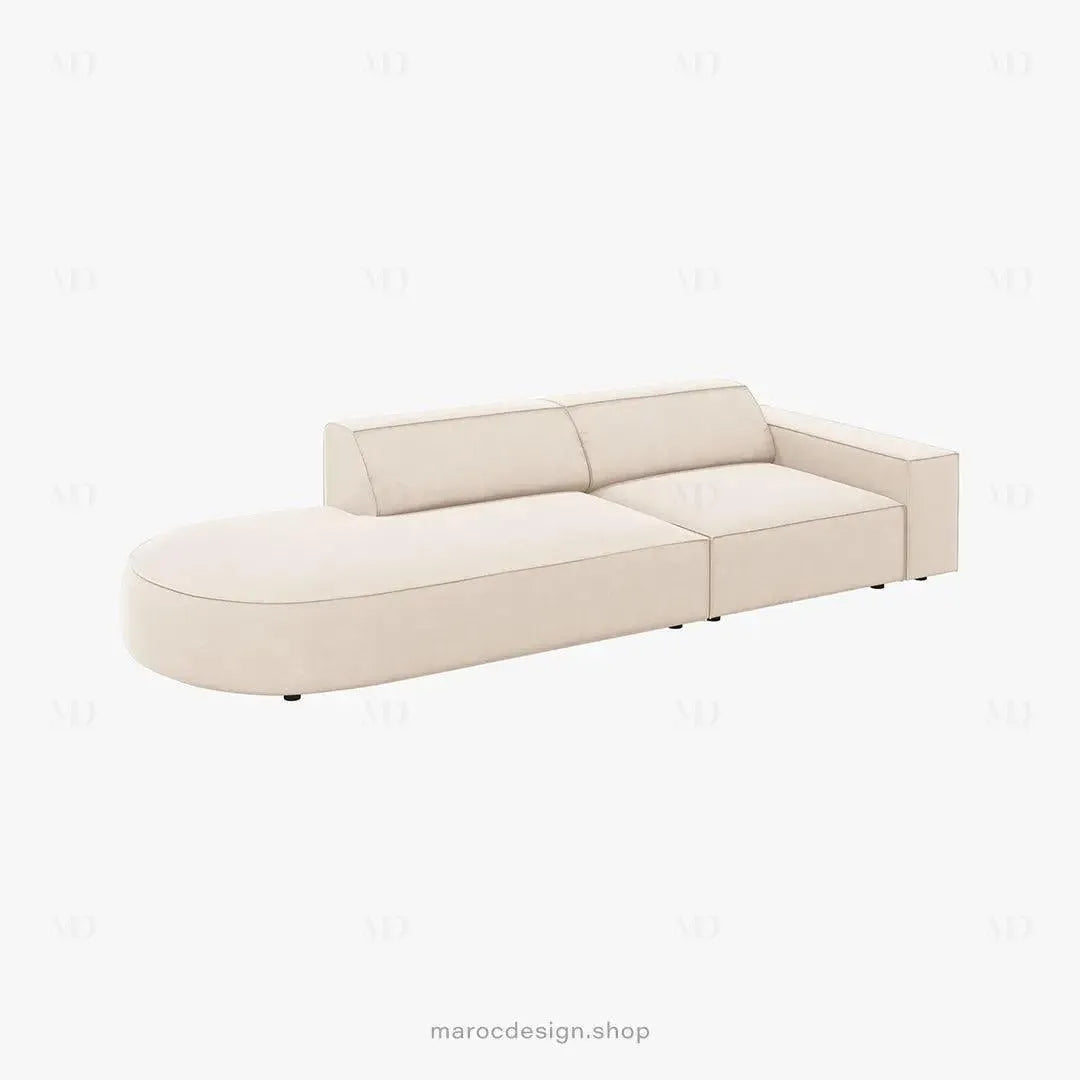 JODIE -3- places_Beige Canapé-modulaire Salon Séjour-canapé, fauteil, Pouf, Meridienne-Maroc Design-Beige-Gauche-Maroc Design