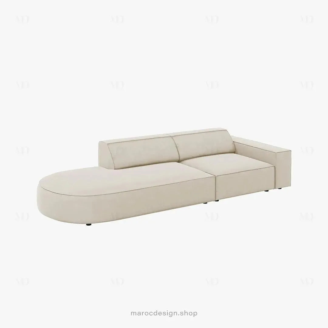 JODIE -3- places_Beige Claire Canapé-modulaire Salon Séjour-canapé, fauteil, Pouf, Meridienne-Maroc Design-Beige Claire-Droite-Maroc Design