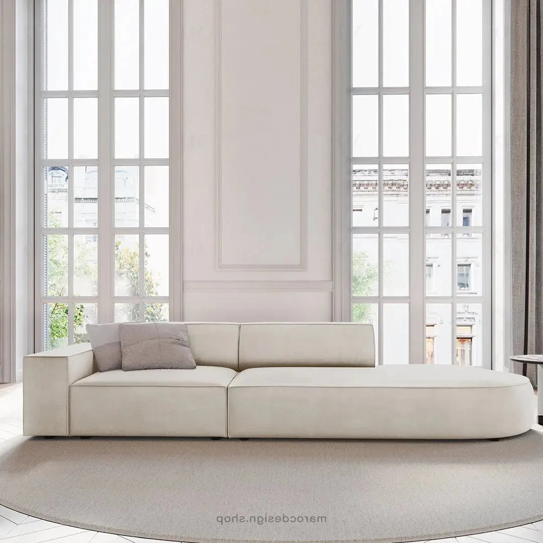 JODIE -3- places_Beige Claire Canapé-modulaire Salon Séjour-canapé, fauteil, Pouf, Meridienne-Maroc Design-Beige Claire-Gauche-Maroc Design