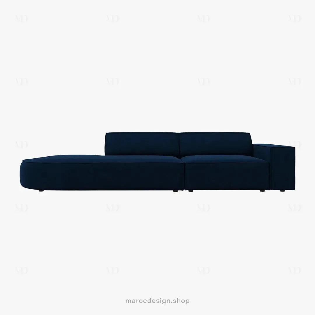JODIE -3- places_Bleu Royal Canapé-modulaire Salon Séjour-canapé, fauteil, Pouf, Meridienne-Maroc Design-Bleu-Droite-Maroc Design