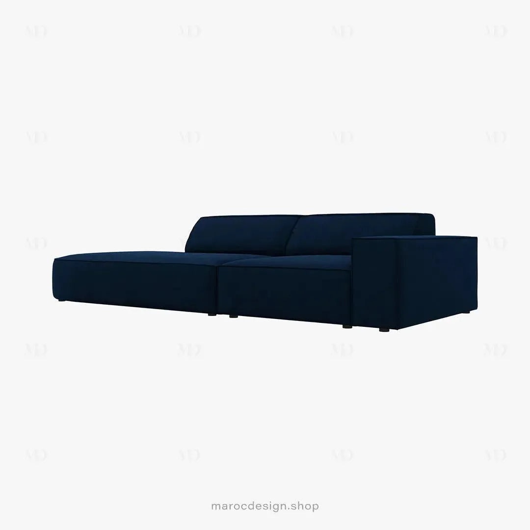 JODIE -3- places_Bleu Royal Canapé-modulaire Salon Séjour-canapé, fauteil, Pouf, Meridienne-Maroc Design-Bleu-Droite-Maroc Design