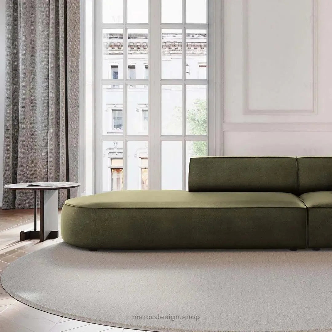 JODIE -3- places_Vert Canapé-modulaire Salon Séjour-canapé, fauteil, Pouf, Meridienne-Maroc Design-Noir-Droite-Maroc Design