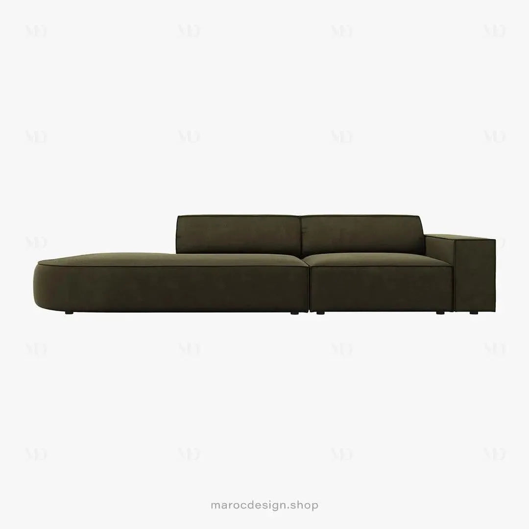 JODIE -3- places_Vert Canapé-modulaire Salon Séjour-canapé, fauteil, Pouf, Meridienne-Maroc Design-Noir-Droite-Maroc Design