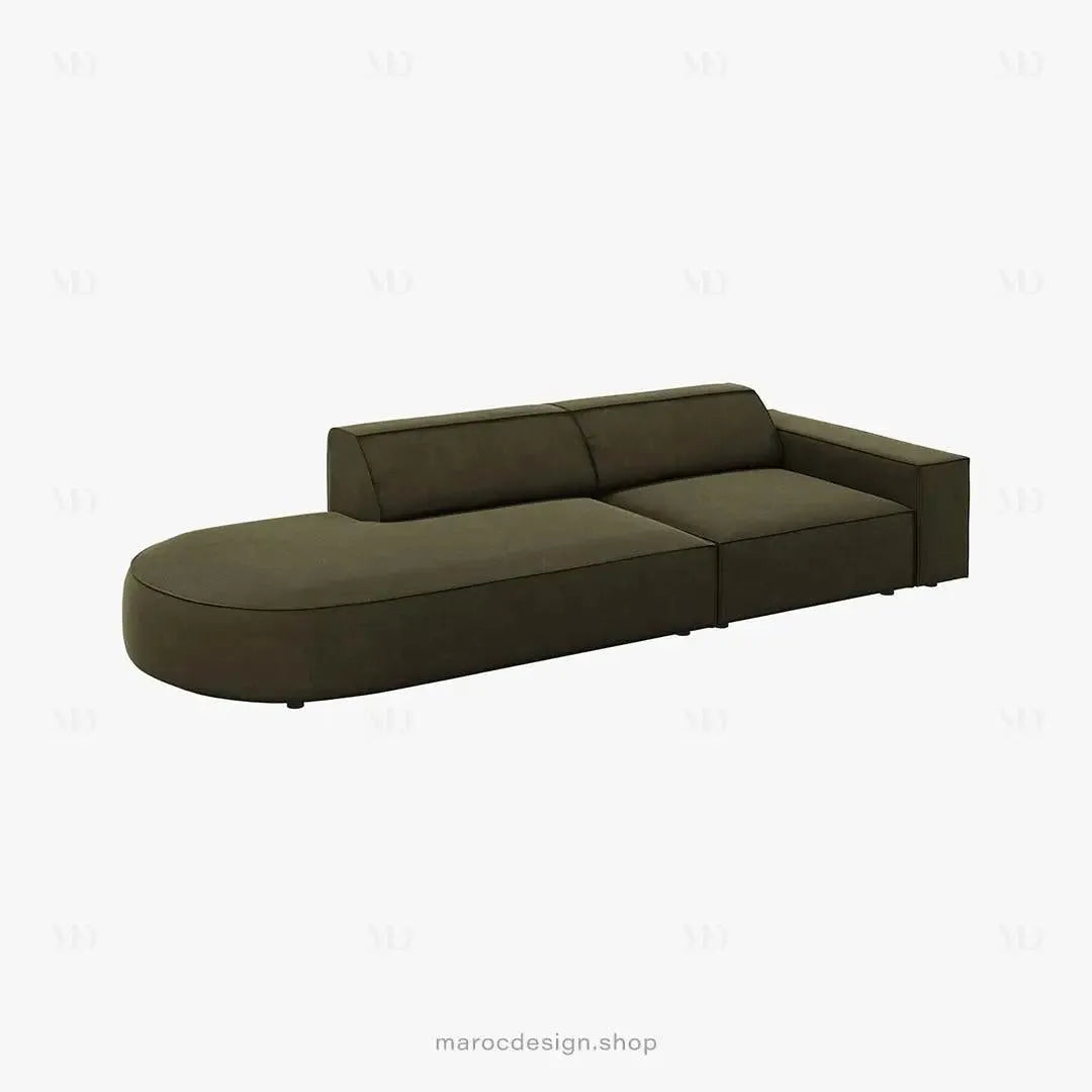 JODIE -3- places_Vert Canapé-modulaire Salon Séjour-canapé, fauteil, Pouf, Meridienne-Maroc Design-Noir-Droite-Maroc Design