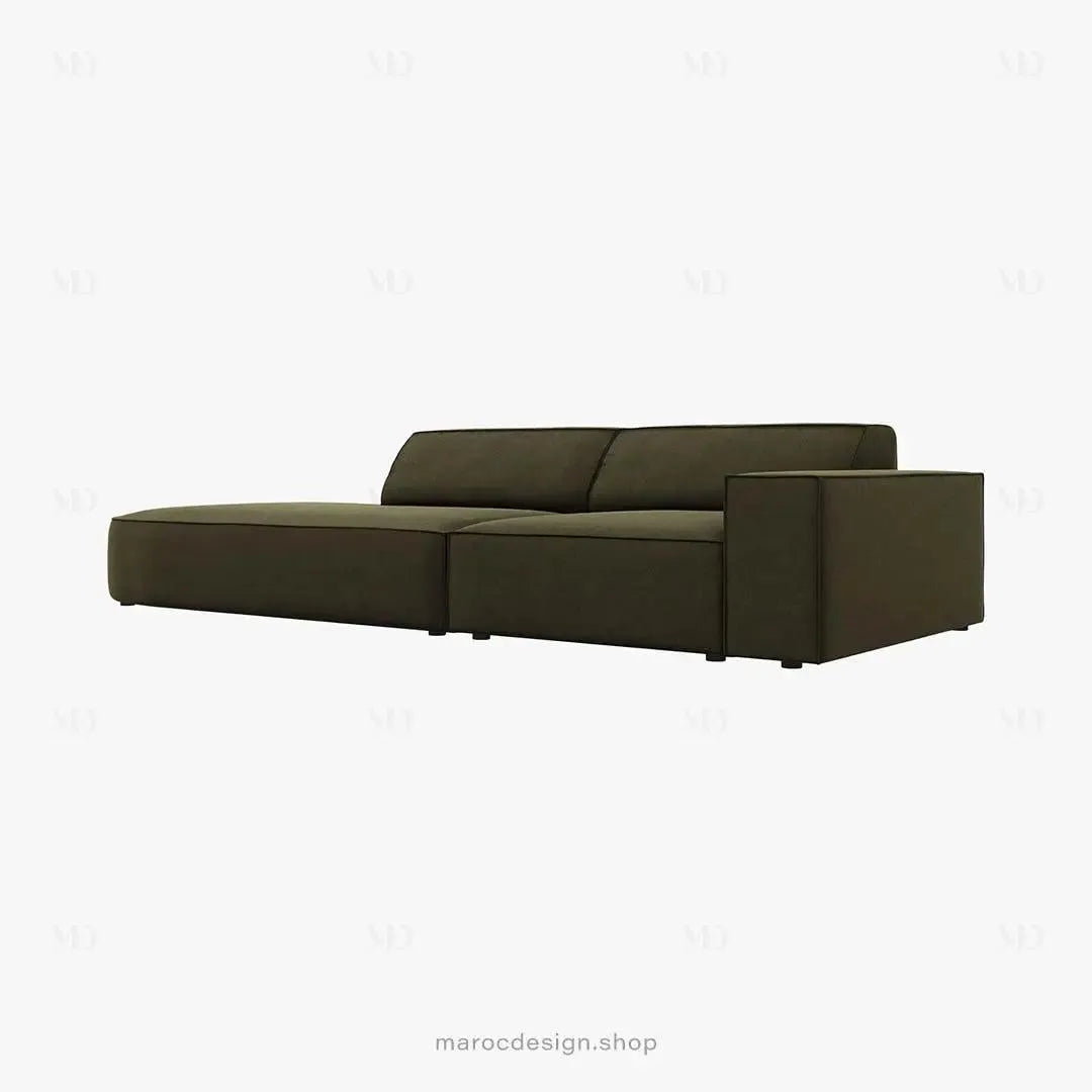 JODIE -3- places_Vert Canapé-modulaire Salon Séjour-canapé, fauteil, Pouf, Meridienne-Maroc Design-Noir-Droite-Maroc Design