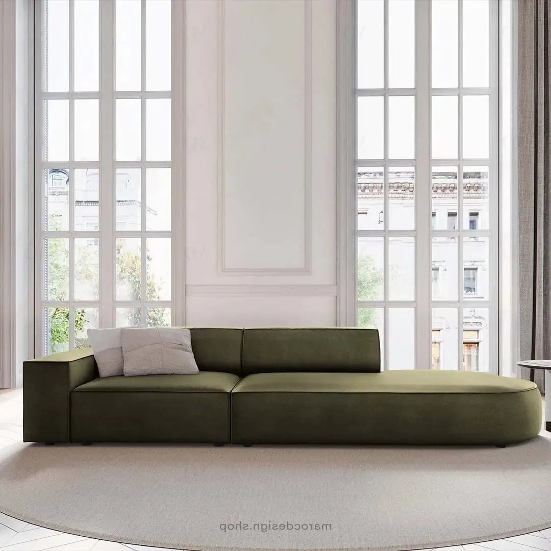 JODIE -3- places_Vert Canapé-modulaire Salon Séjour-canapé, fauteil, Pouf, Meridienne-Maroc Design-Noir-Gauche-Maroc Design