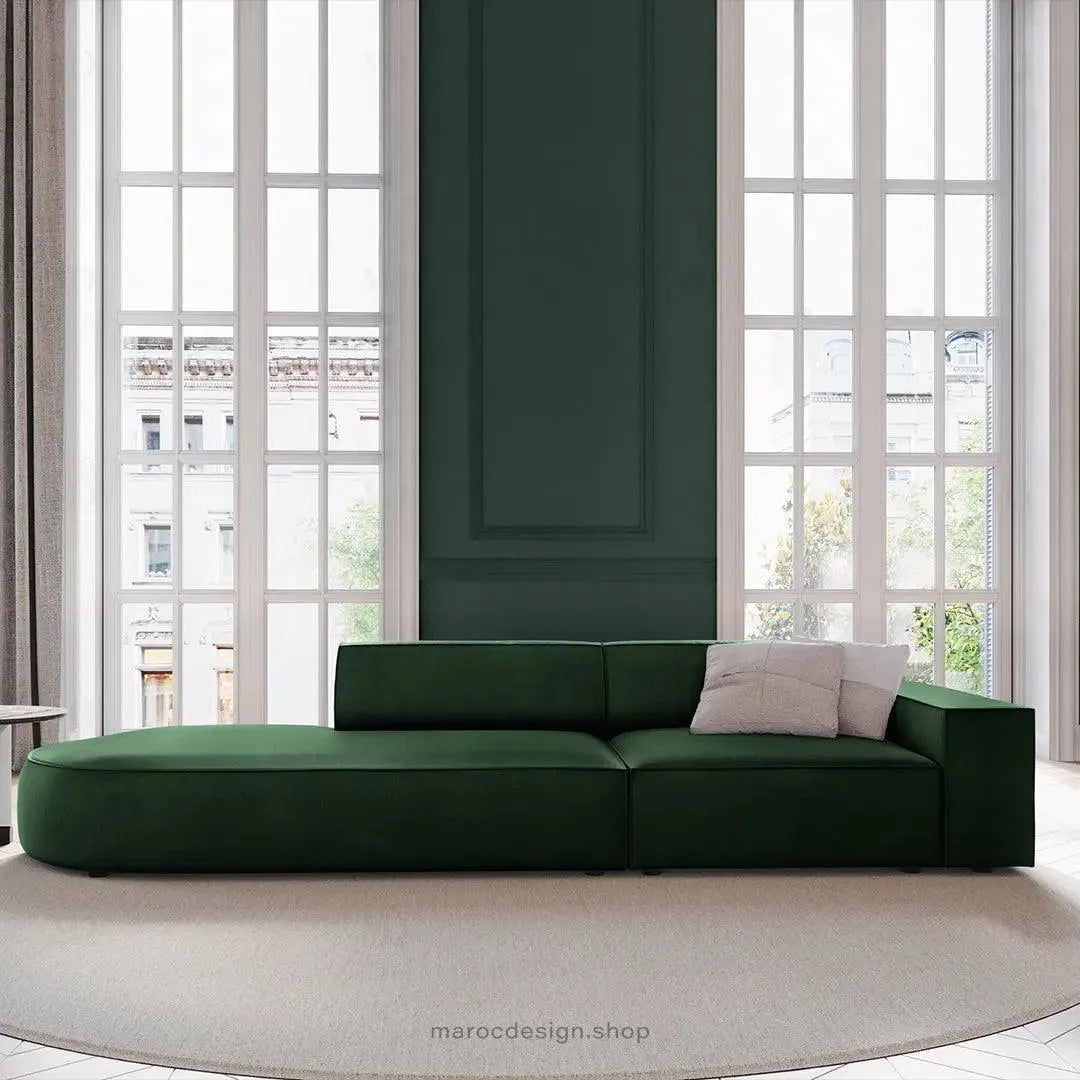 JODIE -3- places_Vert Emeraude Canapé-modulaire Salon Séjour-canapé, fauteil, Pouf, Meridienne-Maroc Design-Vert Emeraude-Droite-Maroc Design