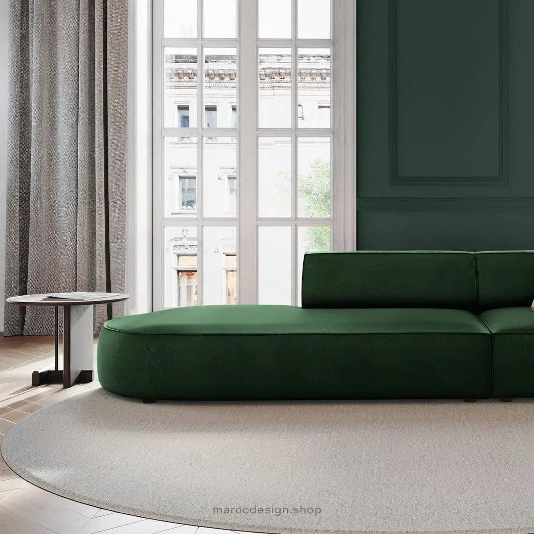 JODIE -3- places_Vert Emeraude Canapé-modulaire Salon Séjour-canapé, fauteil, Pouf, Meridienne-Maroc Design-Vert Emeraude-Droite-Maroc Design