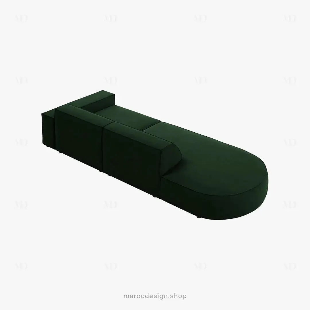JODIE -3- places_Vert Emeraude Canapé-modulaire Salon Séjour-canapé, fauteil, Pouf, Meridienne-Maroc Design-Vert Emeraude-Droite-Maroc Design
