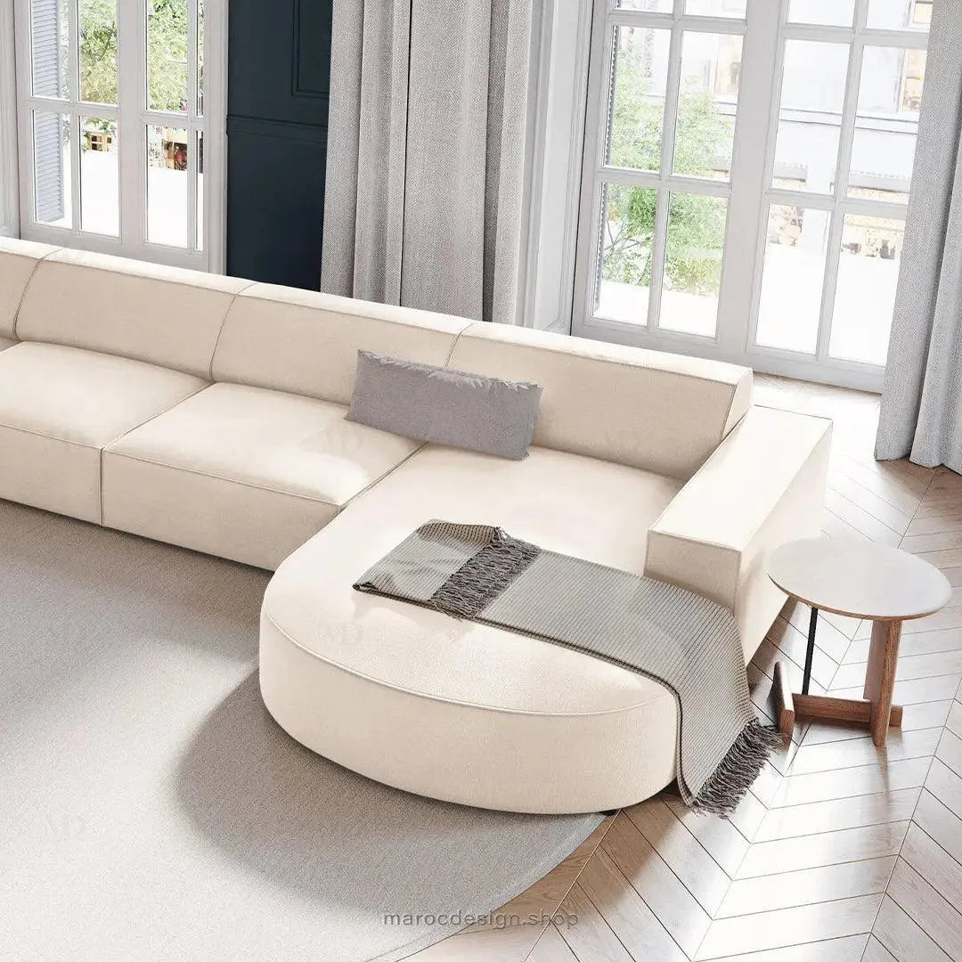 JODIE -6- places (U) _ Beige Claire Canapé - modulaire, Salon Séjour-canapé, fauteil, Pouf, Meridienne-Maroc Design-Beige Claire-Maroc Design