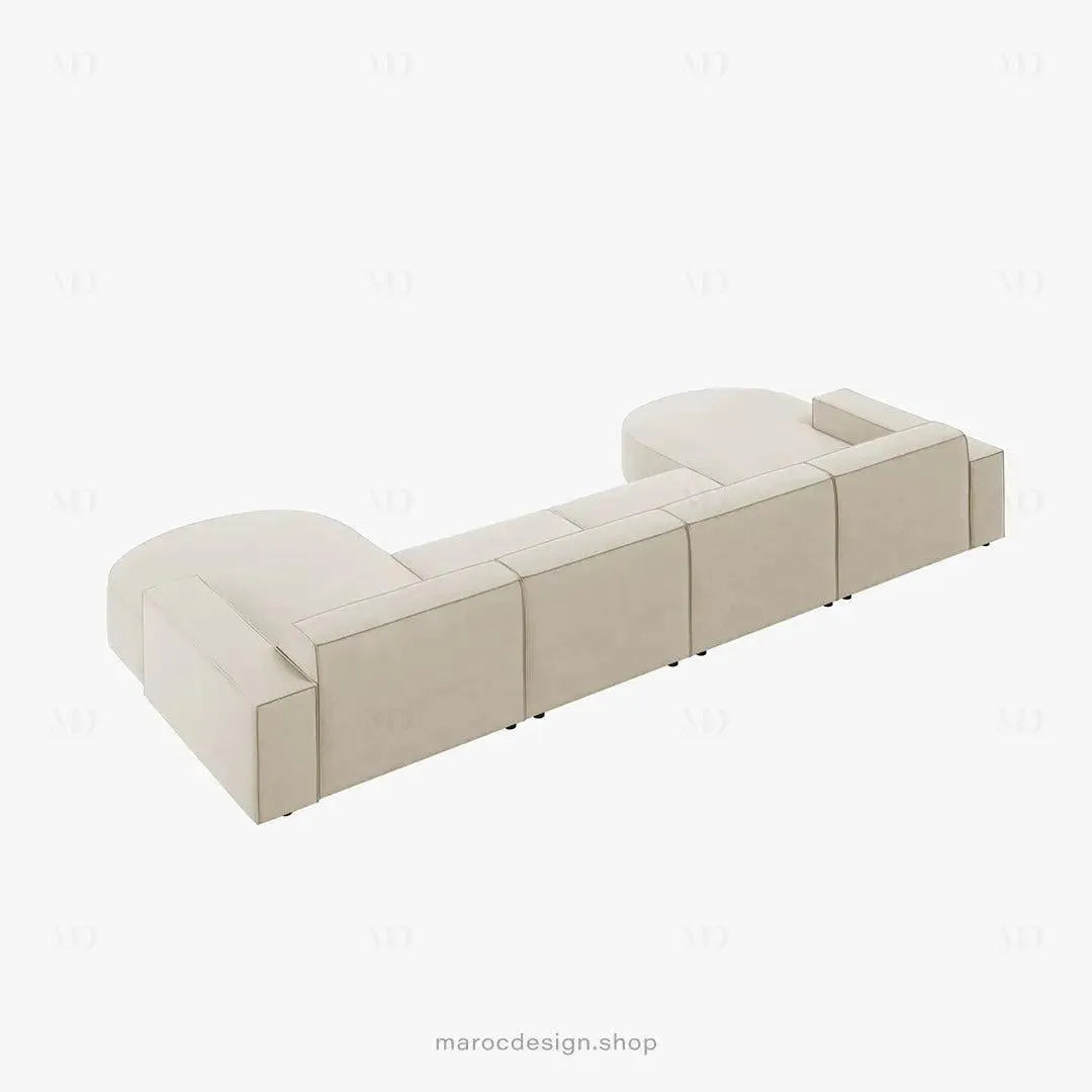 JODIE -6- places (U) _ Beige Claire Canapé - modulaire, Salon Séjour-canapé, fauteil, Pouf, Meridienne-Maroc Design-Beige Claire-Maroc Design