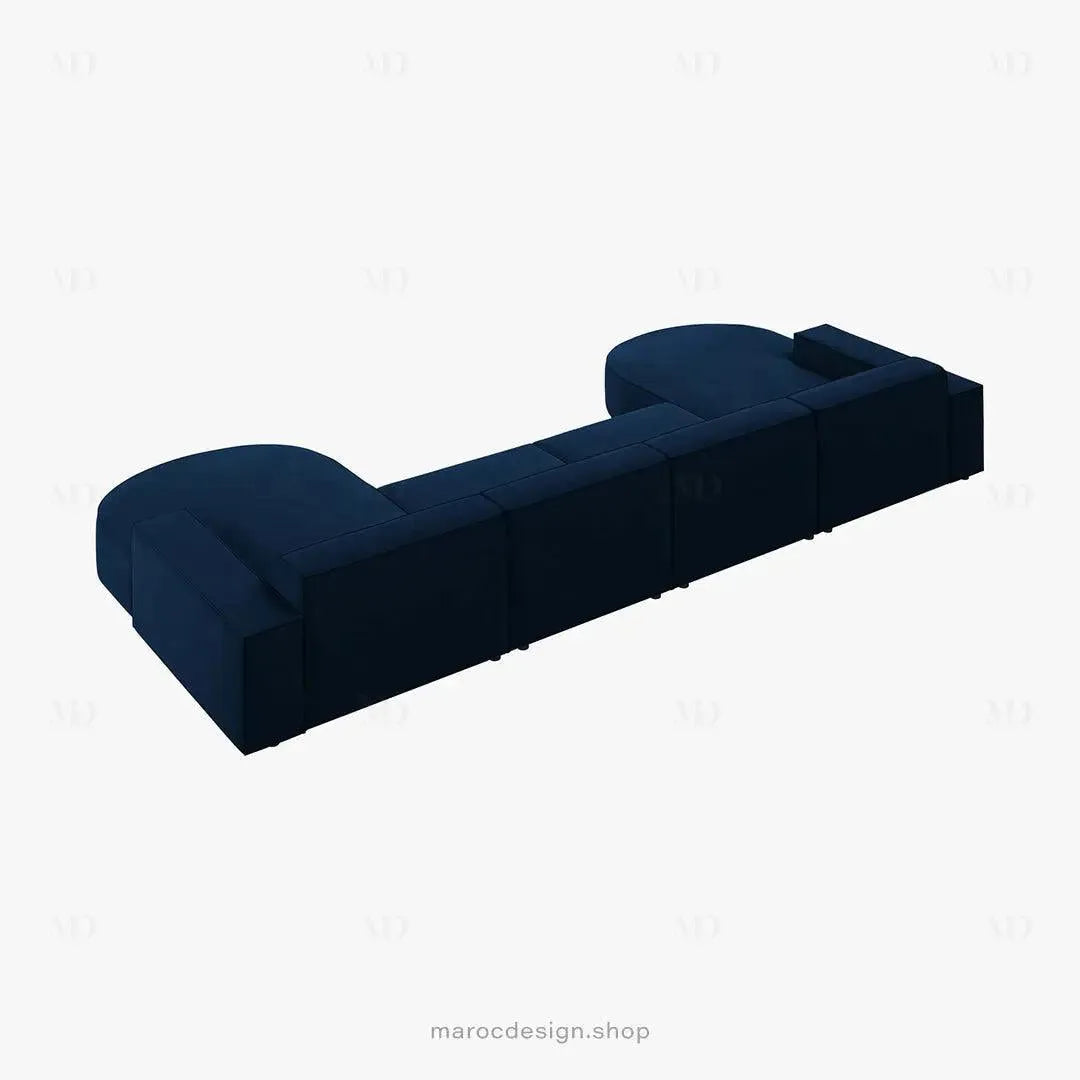 JODIE -6- places (U) _ Bleu Royal Canapé - modulaire, Salon Séjour-canapé, fauteil, Pouf, Meridienne-Maroc Design-Bleu Royal-Maroc Design