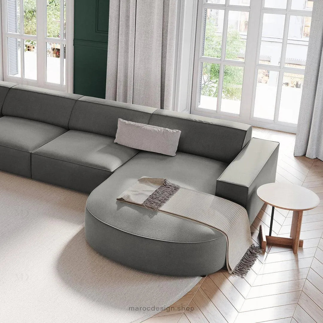 JODIE -6- places (U) _ Grège Canapé - modulaire, Salon Séjour-canapé, fauteil, Pouf, Meridienne-Maroc Design-Gris-Maroc Design