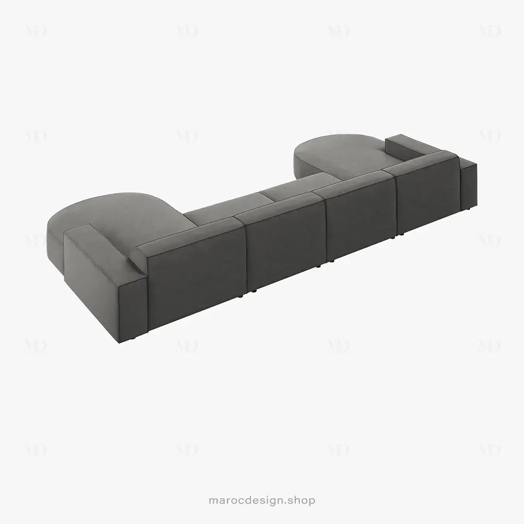 JODIE -6- places (U) _ Grège Canapé - modulaire, Salon Séjour-canapé, fauteil, Pouf, Meridienne-Maroc Design-Gris-Maroc Design