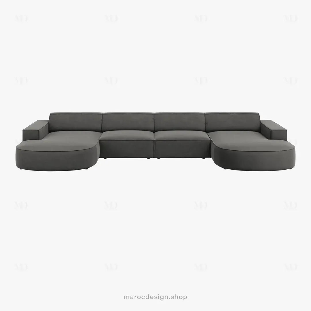 JODIE -6- places (U) _ Grège Canapé - modulaire, Salon Séjour-canapé, fauteil, Pouf, Meridienne-Maroc Design-Gris-Maroc Design