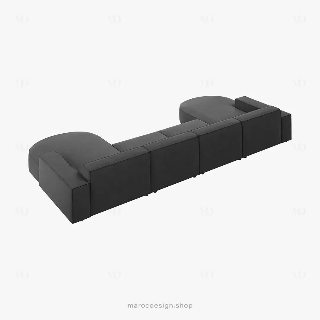 JODIE -6- places (U) _ Gris Canapé - modulaire, Salon Séjour-canapé, fauteil, Pouf, Meridienne-Maroc Design-Gris-Maroc Design