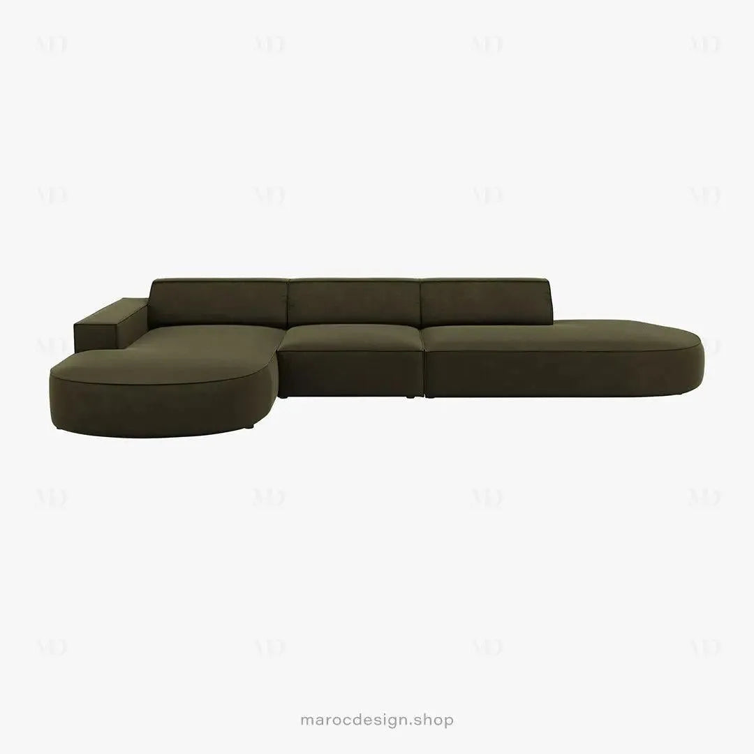 JODIE Canapé 4 places Vert-canapé, fauteil, Pouf, Meridienne-Maroc Design-Vert-Droite-Maroc Design