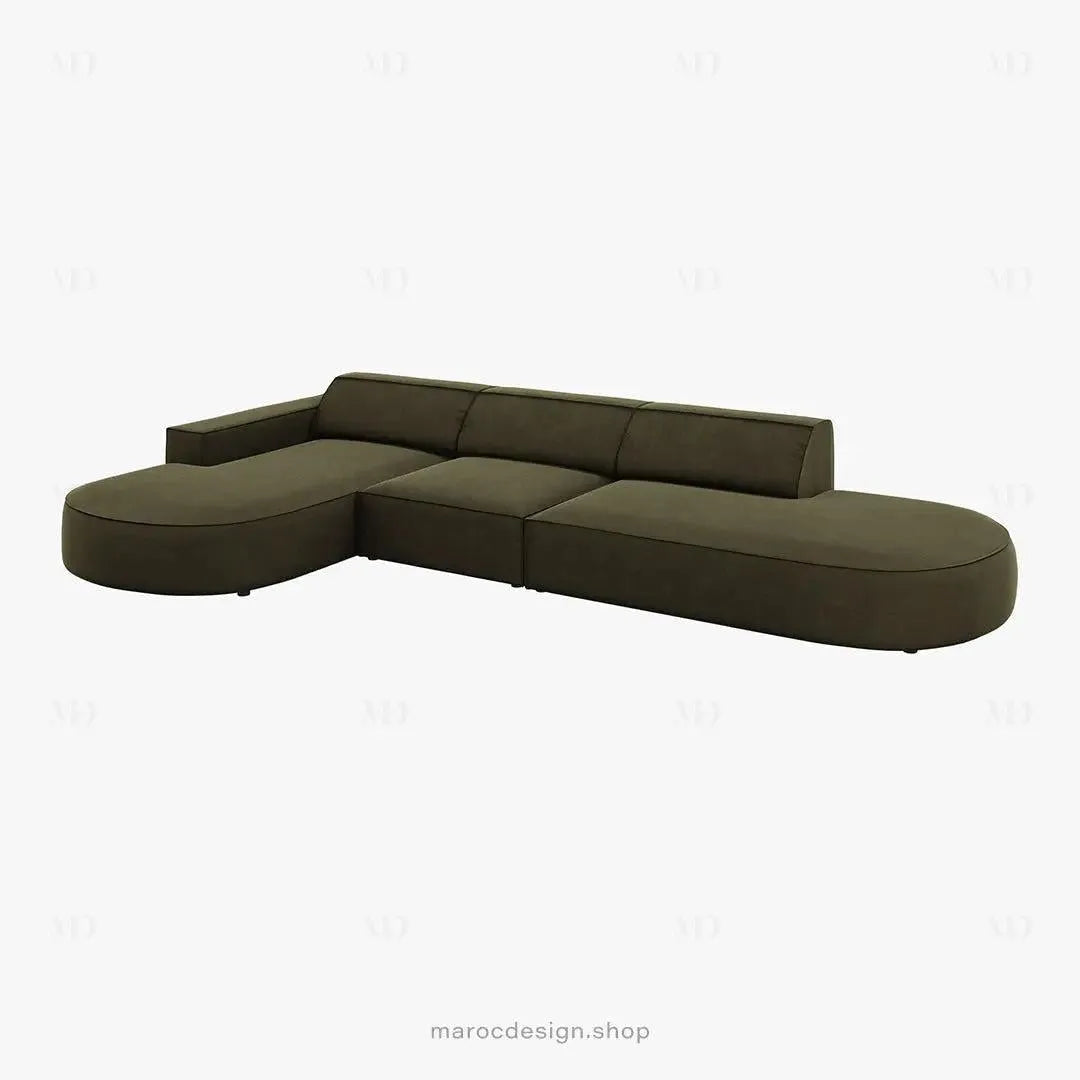 JODIE Canapé 4 places Vert-canapé, fauteil, Pouf, Meridienne-Maroc Design-Vert-Droite-Maroc Design