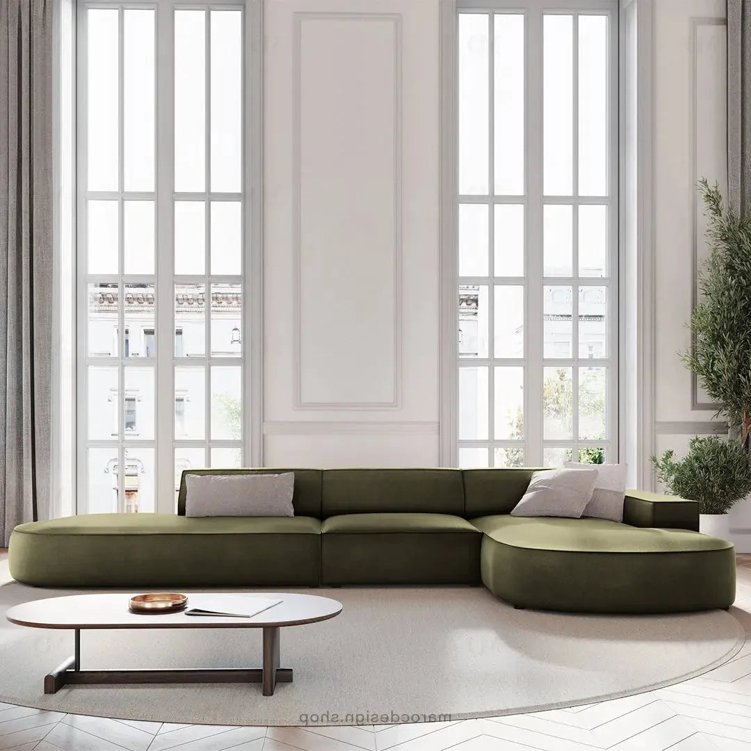 JODIE Canapé 4 places Vert-canapé, fauteil, Pouf, Meridienne-Maroc Design-Vert-Droite-Maroc Design