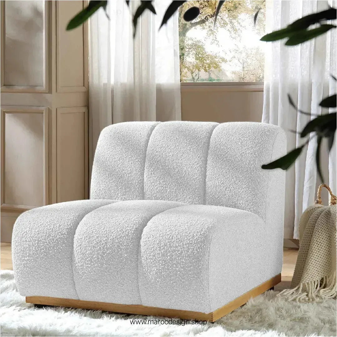 LEONY Simple & Corner Composer, personnalisé et Transformer votre salon-Canapé, Fauteil, Chaise, Pouf, Meridienne, Modilable,-Maroc Design-Blanc-Simple-Maroc Design
