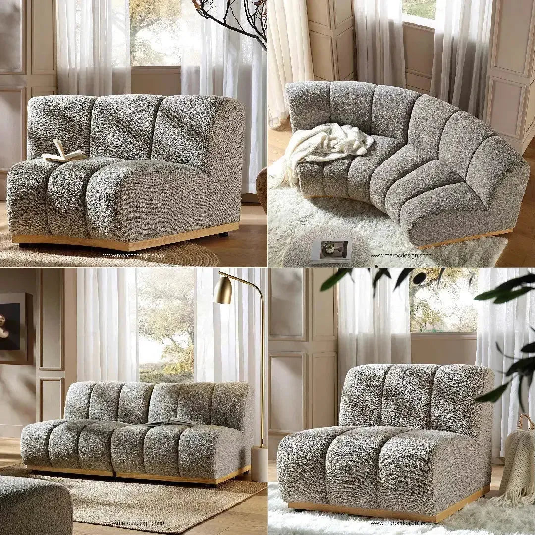 LEONY Simple & Corner Composer, personnalisé et Transformer votre salon-Canapé, Fauteil, Chaise, Pouf, Meridienne, Modilable,-Maroc Design-Blanc-Simple-Maroc Design