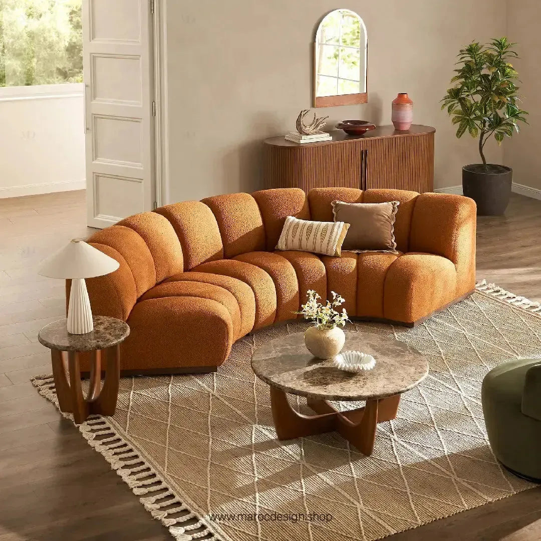 LEONY Un Canapé de 6 Modules qui Transforme votre intérieur By Maroc Design-Canapé, Fauteil, Chaise, Pouf, Meridienne, Modilable,-Maroc Design-Blanc-Velour-Maroc Design
