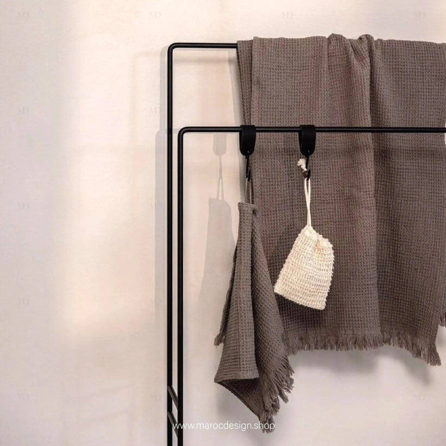 LISMA Porte-serviettes Accesoir Salle de Bain-Accesoire Salle de Bain-Maroc Design-Noir-Maroc Design