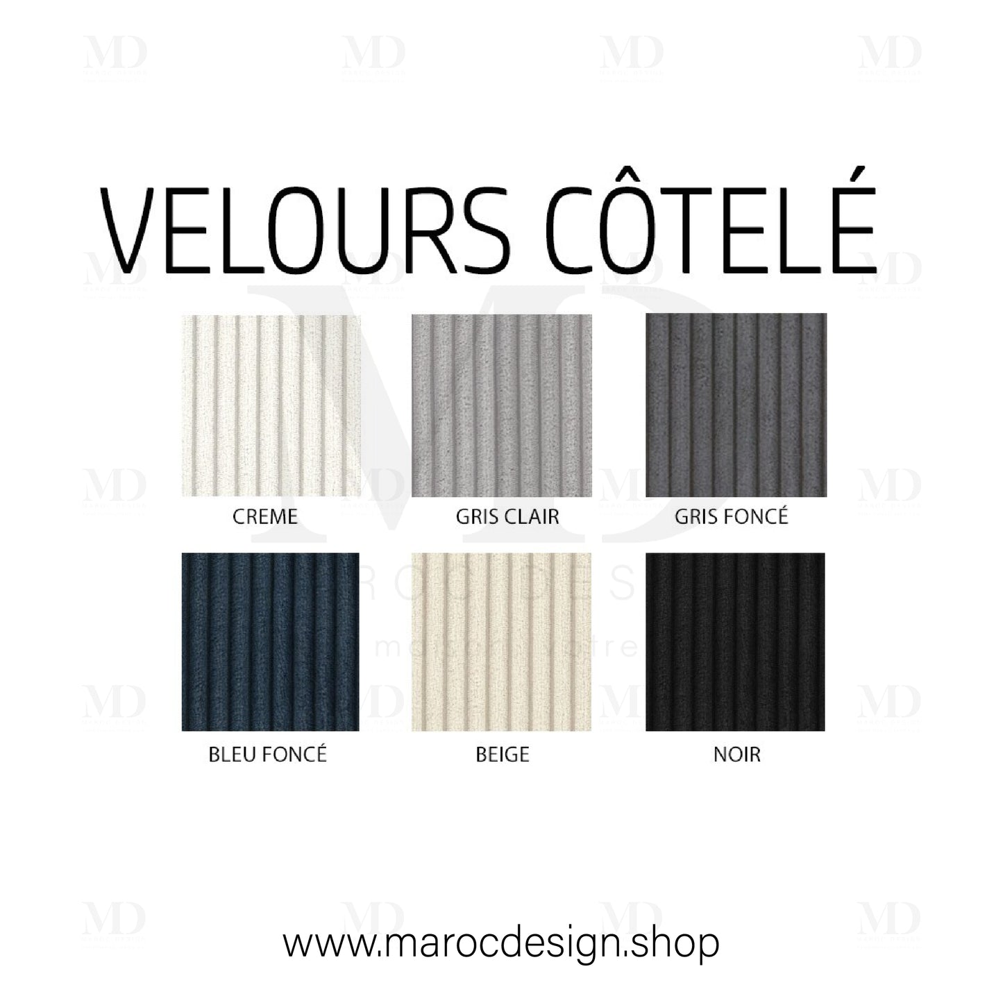 echantillons-velours-cotele-marocdesign.jpg
ALT : Échantillons velours côtelé – tissus pour lits et canapés – Maroc Design – design moderne Mobilia, Italia Design