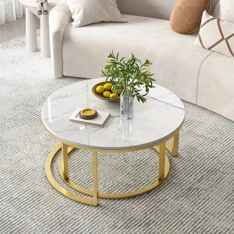 LUXURIA GOLD / Duo de Tablles Basses / Luxe et Élégance pour Votre Salon-Table Basse Salon Séjour, table de chevet, Tables de coin, table gigogne-Maroc Design-Noir-Maroc Design