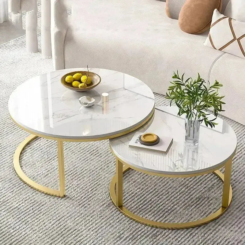 LUXURIA GOLD / Duo de Tablles Basses / Luxe et Élégance pour Votre Salon-Table Basse Salon Séjour, table de chevet, Tables de coin, table gigogne-Maroc Design-Noir-Maroc Design