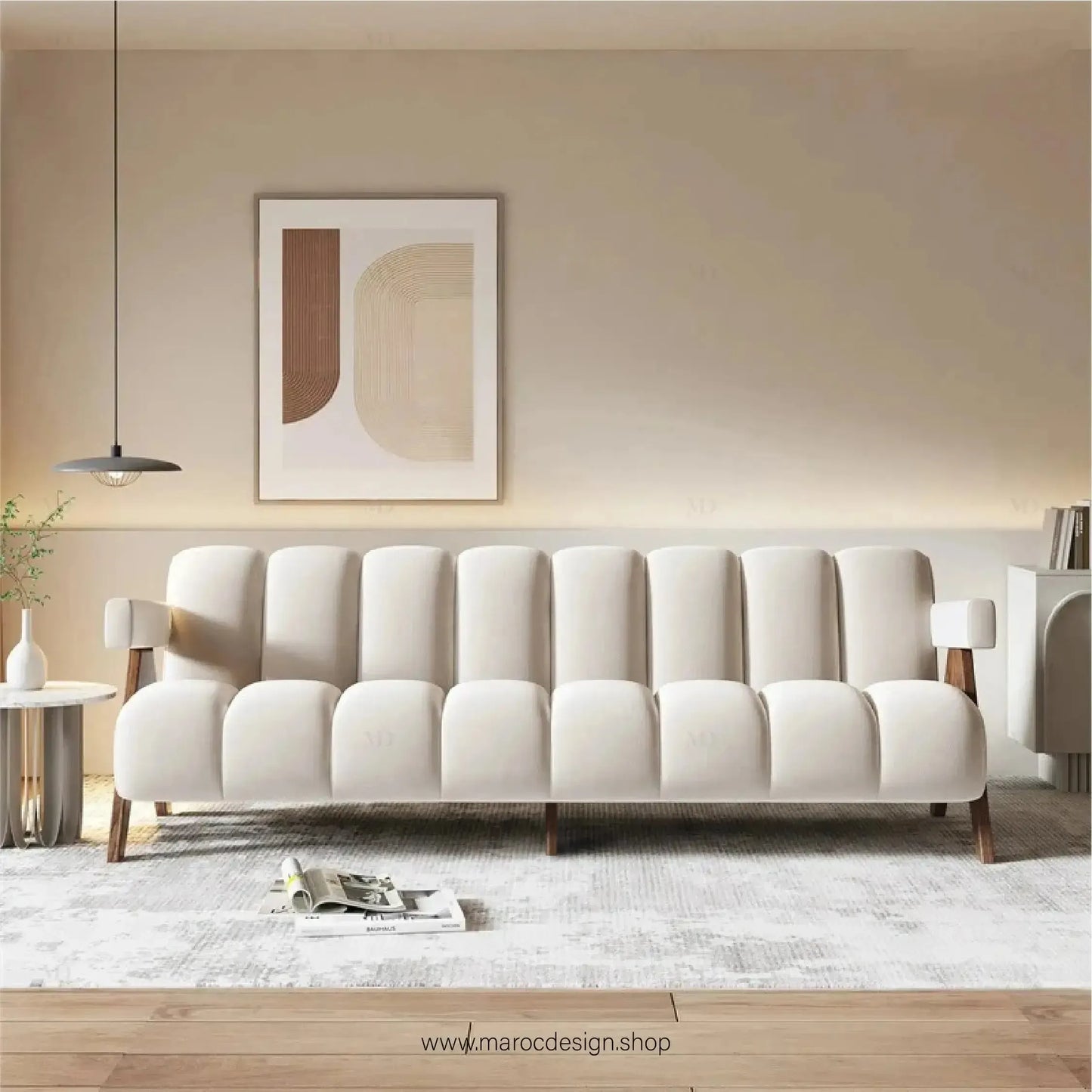 MAGISTIC - Fauteuil relaxant / Élégance et Détente par Maroc Design-canapé, fauteil, cahise-Maroc Design-Biege-Velour-1 Place-Maroc Design