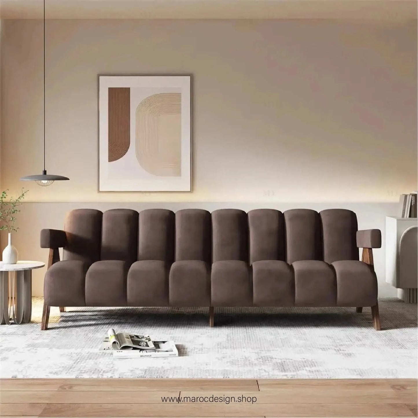 MAGISTIC - Fauteuil relaxant / Élégance et Détente par Maroc Design-canapé, fauteil, cahise-Maroc Design-Biege-Velour-1 Place-Maroc Design