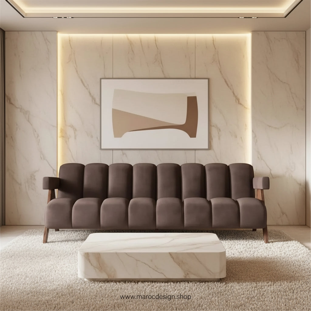MAGISTIC - Fauteuil relaxant / Élégance et Détente par Maroc Design-canapé, fauteil, cahise-Maroc Design-Biege-Velour-1 Place-Maroc Design