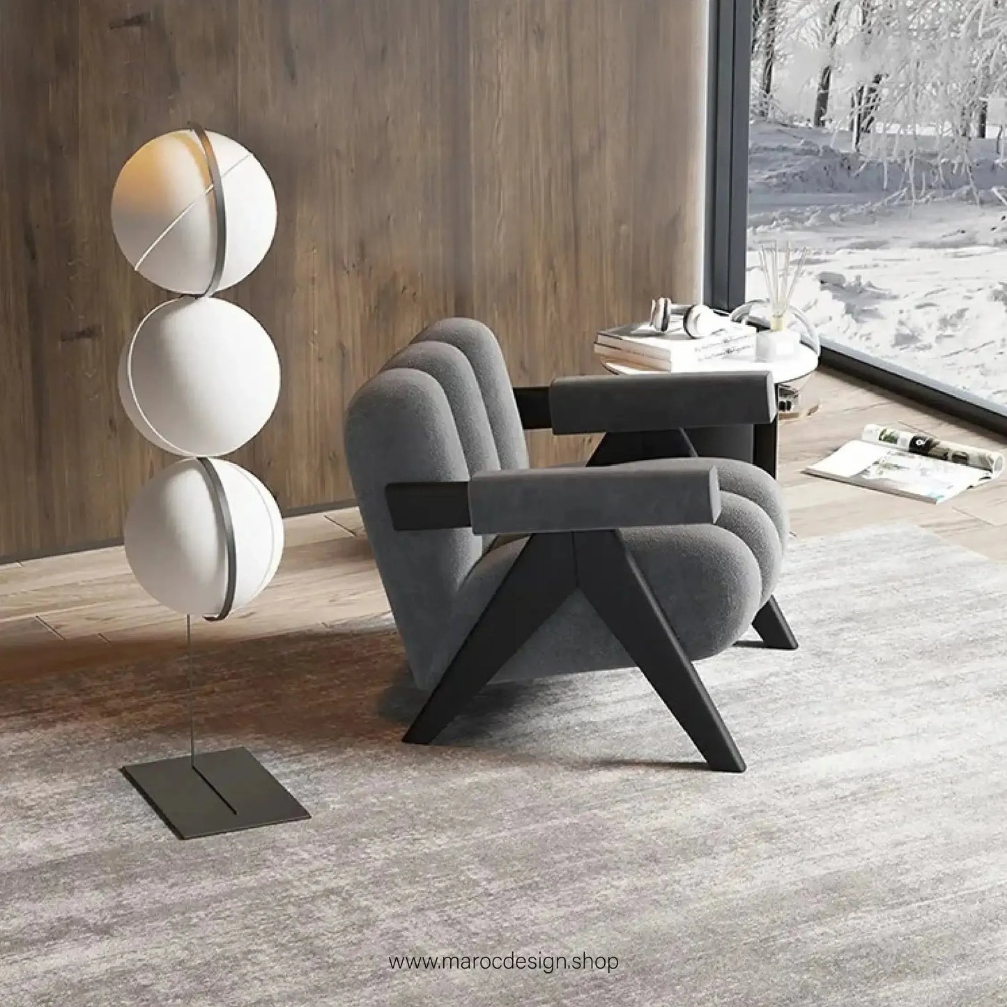 MAGISTIC - Fauteuil relaxant / Élégance et Détente par Maroc Design-canapé, fauteil, cahise-Maroc Design-Biege-Velour-1 Place-Maroc Design