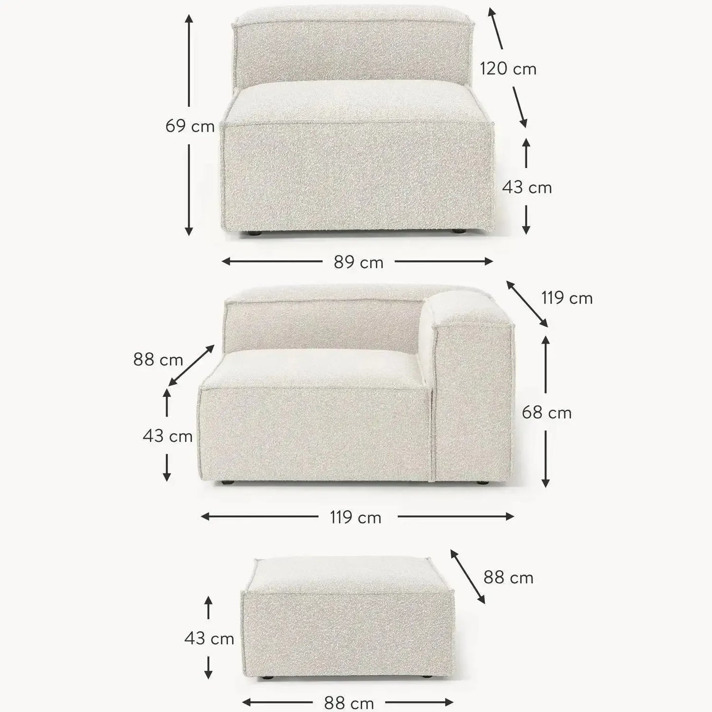 MALMO Canapé Modulable – Flexibilité et Confort pour une Vie Conviviale-canapé, fauteil, Pouf, Meridienne-Maroc Design-Maroc Design