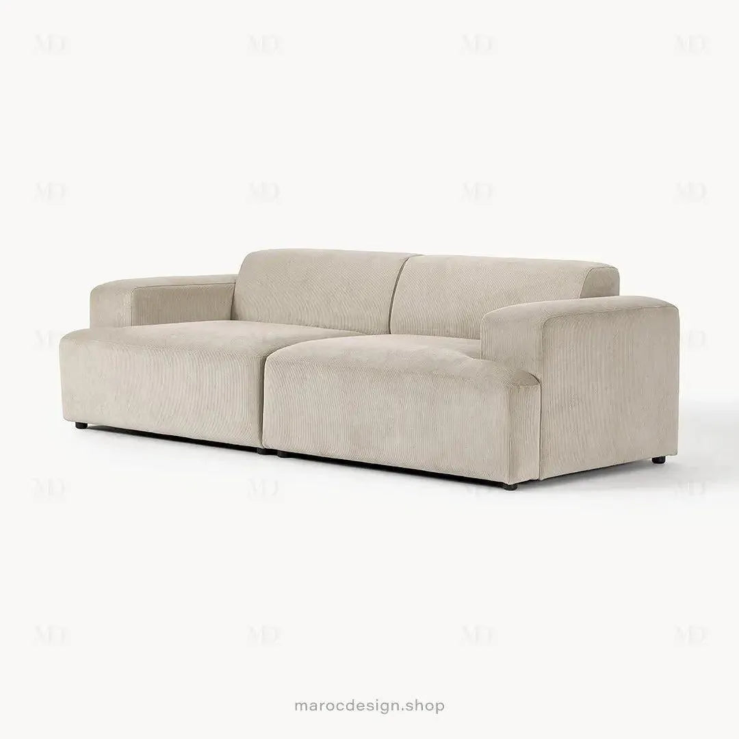 MELVANA Canapé 2 Places Large Beige – Élégance Moderne & Confort Raffiné | Maroc Design-canapé, fauteil, Pouf, Meridienne-Maroc Design-Maroc Design