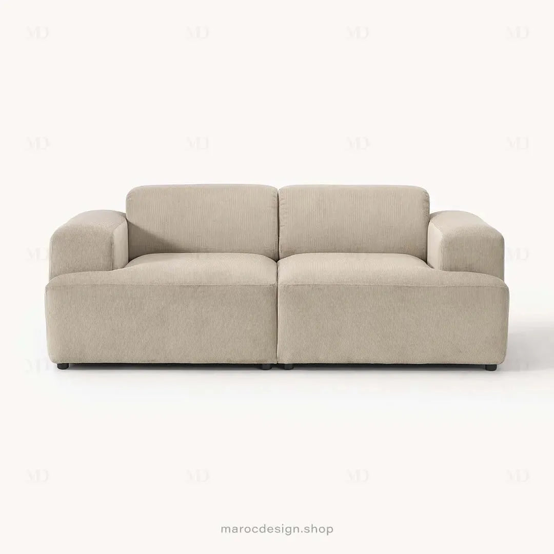 MELVANA – Canapé 2 Places (S) Beige-canapé, fauteil, Pouf, Meridienne-Maroc Design-Maroc Design