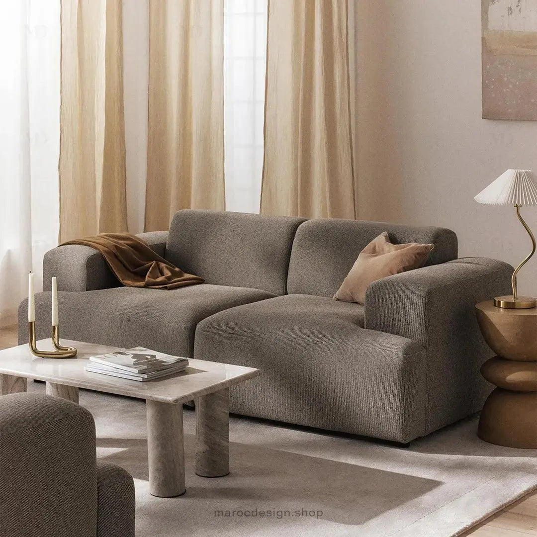 MELVANA – Canapé 2 Places (S) Grège-canapé, fauteil, Pouf, Meridienne-Maroc Design-Maroc Design