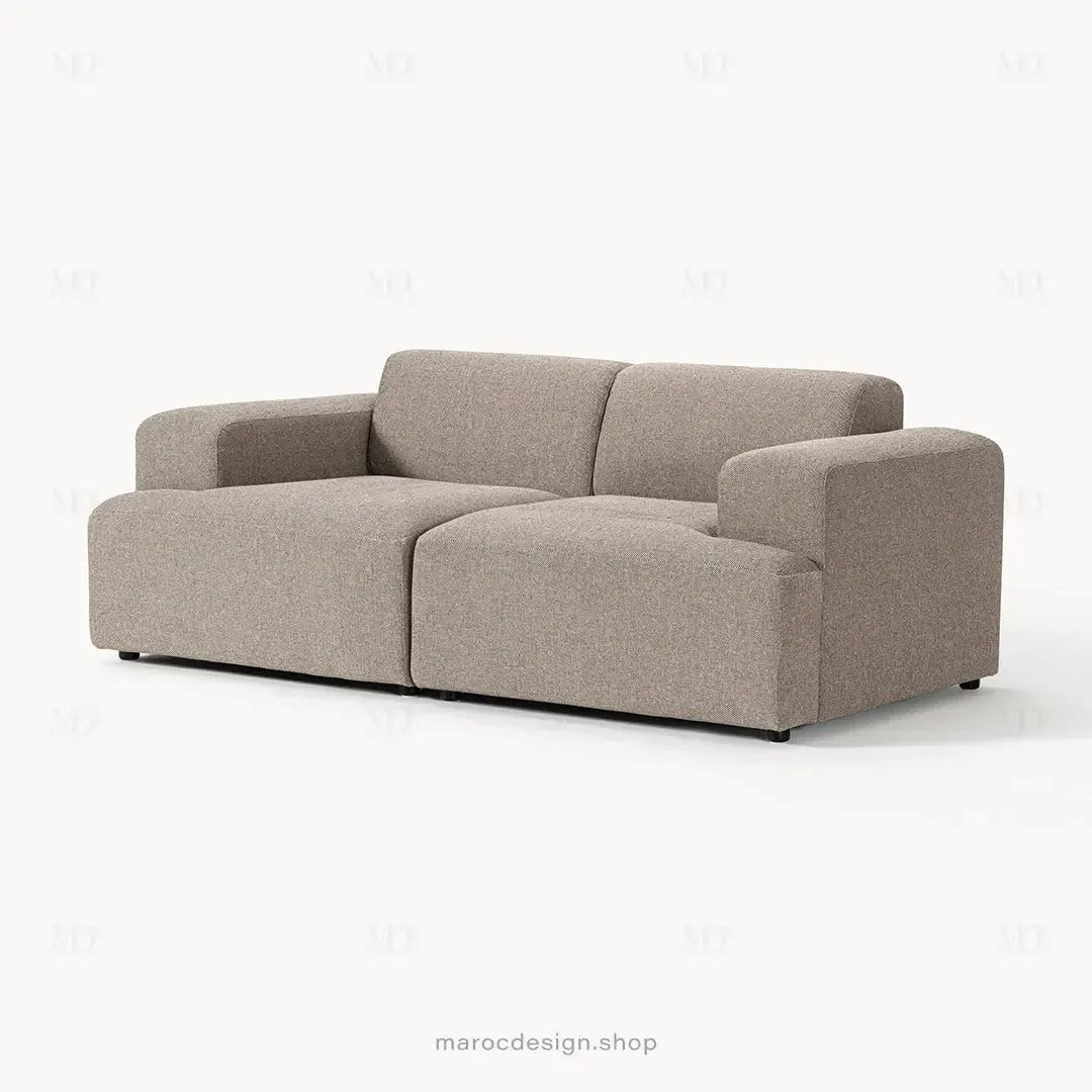 MELVANA – Canapé 2 Places (S) Grège-canapé, fauteil, Pouf, Meridienne-Maroc Design-Maroc Design