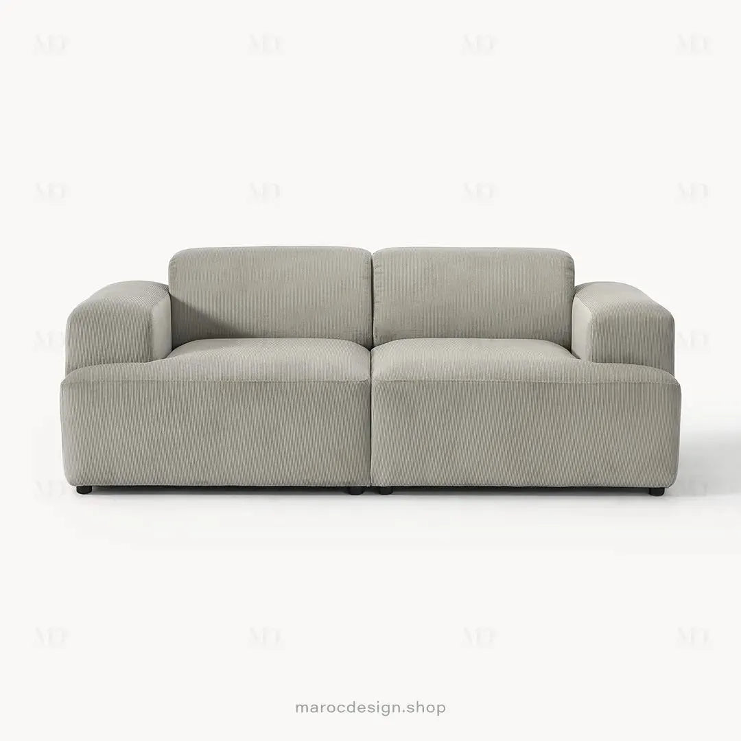 MELVANA – Canapé 2 Places (S) Gris Clair-canapé, fauteil, Pouf, Meridienne-Maroc Design-Maroc Design