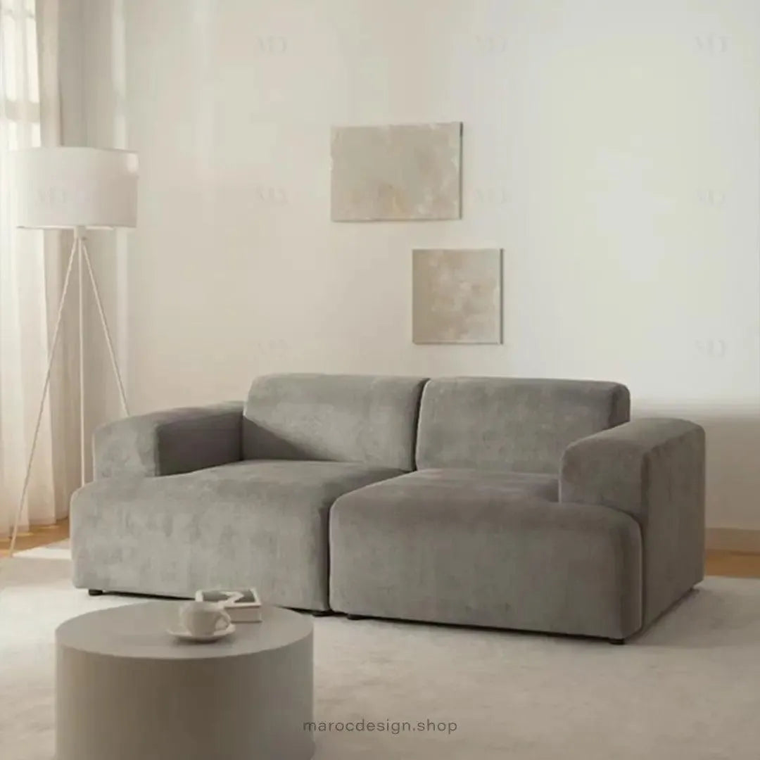 MELVANA – Canapé 2 Places (S) Gris Clair-canapé, fauteil, Pouf, Meridienne-Maroc Design-Maroc Design