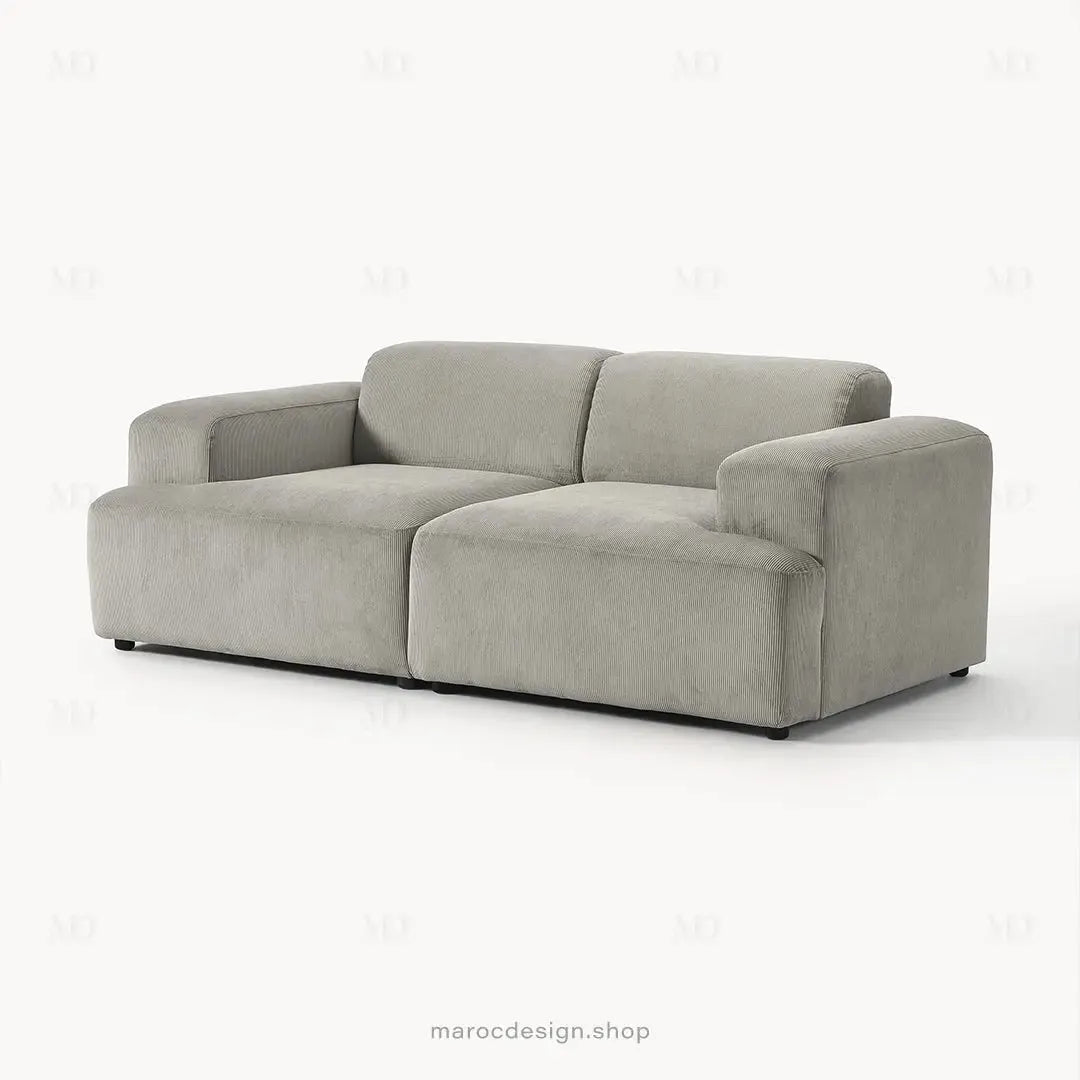 MELVANA – Canapé 2 Places (S) Gris Clair-canapé, fauteil, Pouf, Meridienne-Maroc Design-Maroc Design