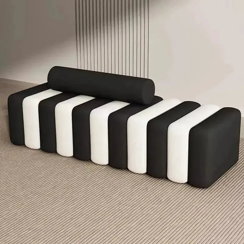 MODENA Banc Canapé / Découvrez le Charme et le Confort / By Maroc Design-Maroc Design-Noir & Blanc-120x45x60cm-Maroc Design